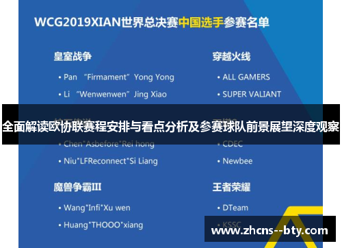 全面解读欧协联赛程安排与看点分析及参赛球队前景展望深度观察